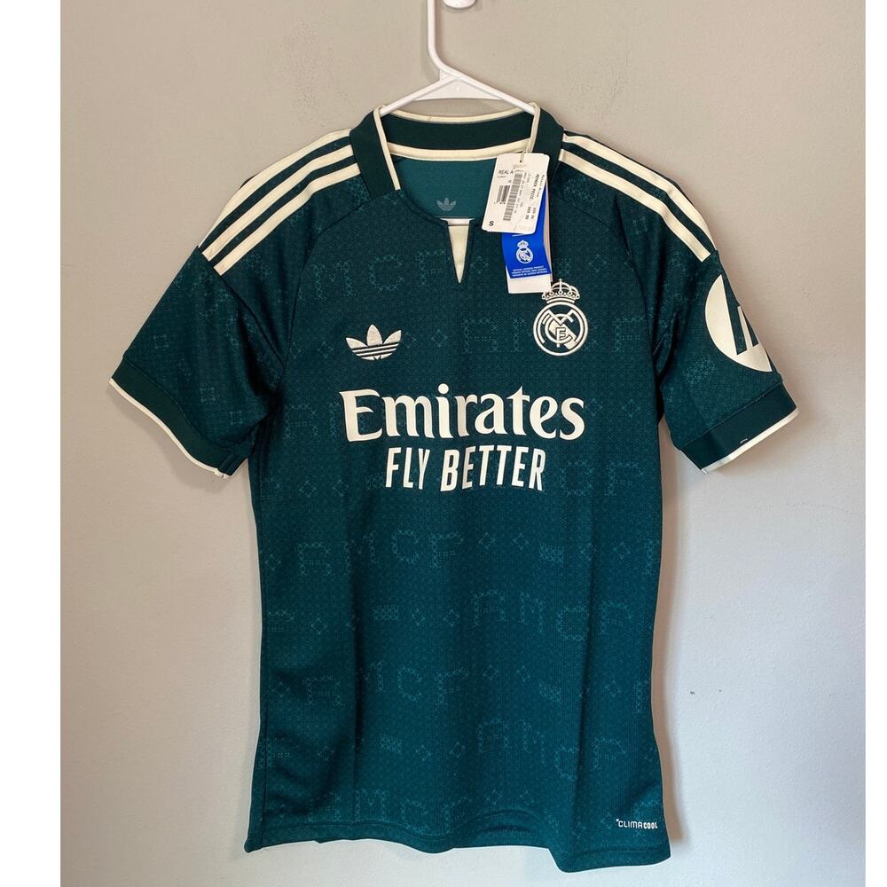 New adidas Real Madrid Away Jersey Aurora Ivy Green Men’s Size Small